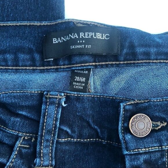 Banana republic dark wash Rinse mid rise skinny jeans -6R - Picture 9 of 12